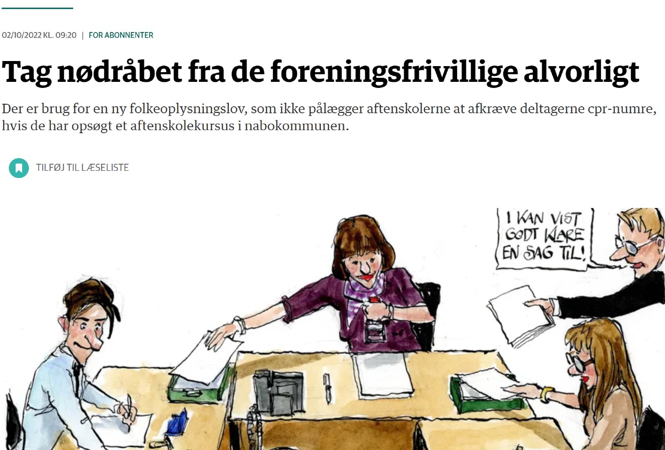 Tag nødråbet fra de foreningsfrivillige alvorligt